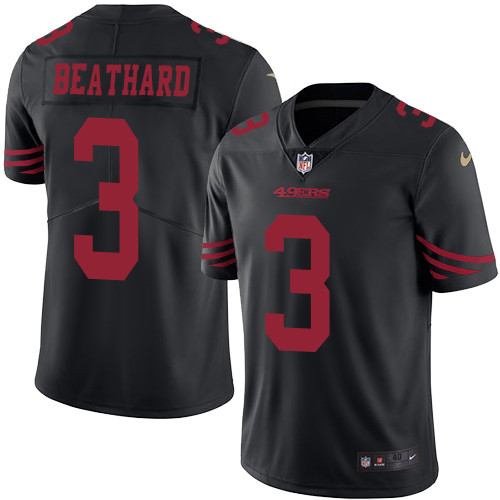 Men's Nike San Francisco 49ers #3 C. J. Beathard Elite Black Rush Vapor Untouchable NFL Jersey