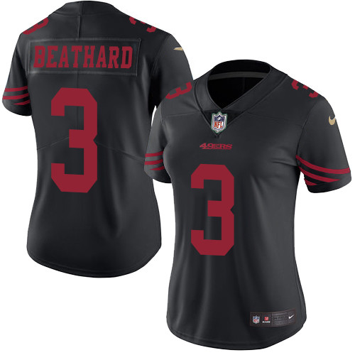 Women's Nike San Francisco 49ers #3 C. J. Beathard Limited Black Rush Vapor Untouchable NFL Jersey