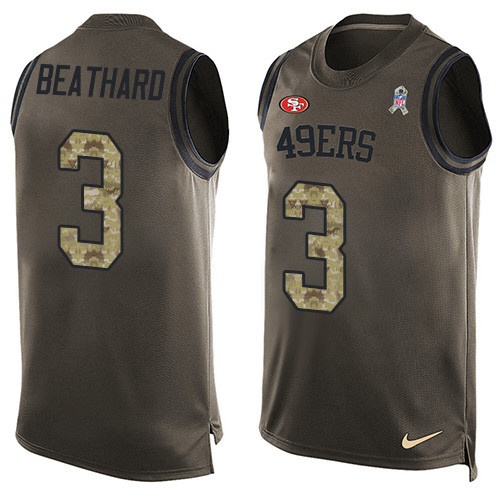 Men's Nike San Francisco 49ers #3 C. J. Beathard Limited Green Salute to Service Tank Top NFL Jersey