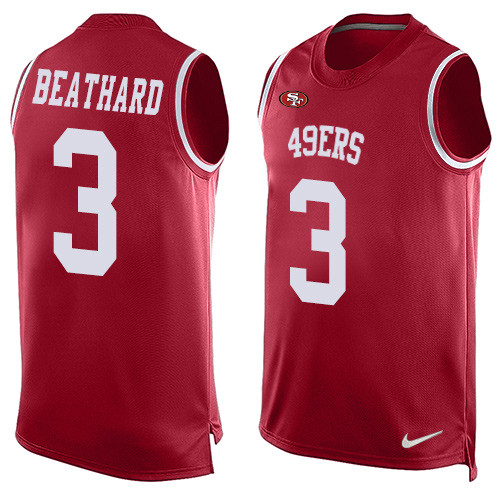 Men's Nike San Francisco 49ers #3 C. J. Beathard Limited Red Player Name & Number Tank Top NFL Jersey