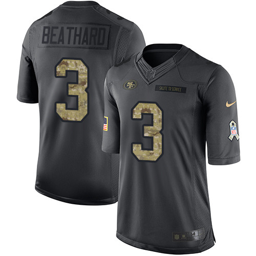 Men's Nike San Francisco 49ers #3 C. J. Beathard Limited Black 2016 Salute to Service NFL Jersey