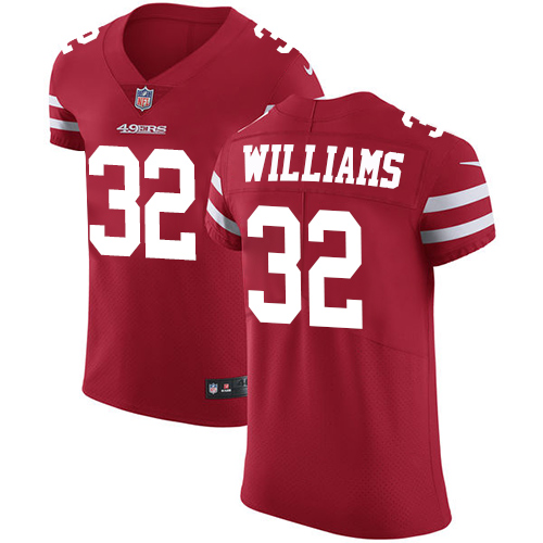 Men's Nike San Francisco 49ers #32 Joe Williams Red Team Color Vapor Untouchable Elite Player NFL Jersey