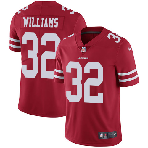 Men's Nike San Francisco 49ers #32 Joe Williams Red Team Color Vapor Untouchable Limited Player NFL Jersey