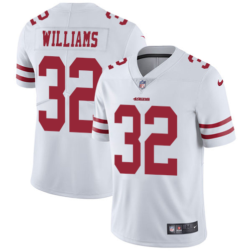 Men's Nike San Francisco 49ers #32 Joe Williams White Vapor Untouchable Limited Player NFL Jersey