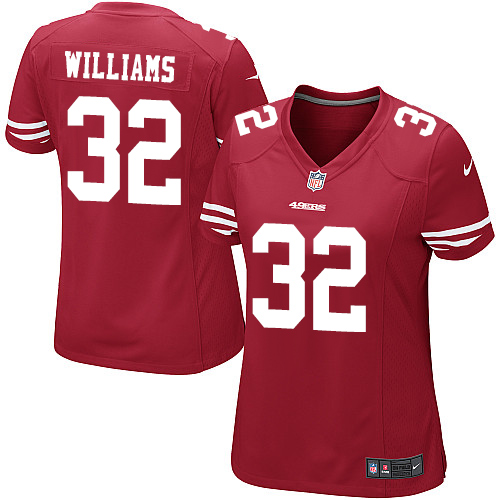 Women's Nike San Francisco 49ers #32 Joe Williams Game Red Team Color NFL Jersey