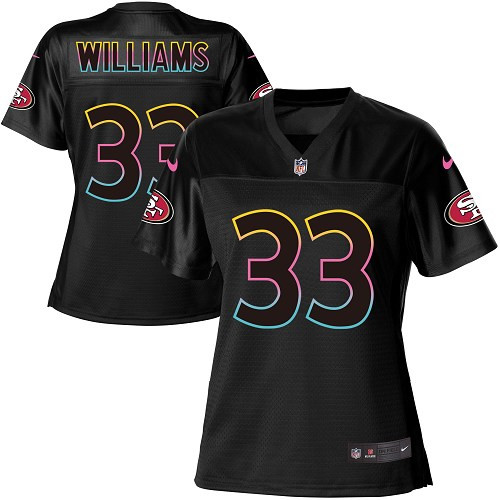 Women's Nike San Francisco 49ers #32 Joe Williams Game Black Fashion NFL Jersey
