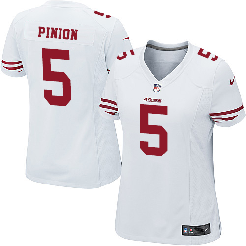 Women's Nike San Francisco 49ers #5 Bradley Pinion Game White NFL Jersey