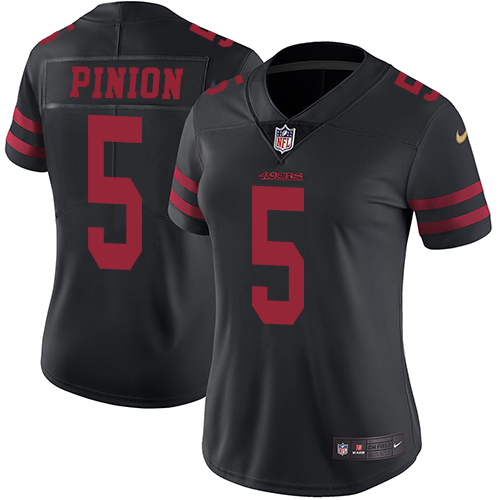 Women's Nike San Francisco 49ers #5 Bradley Pinion Black Vapor Untouchable Elite Player NFL Jersey