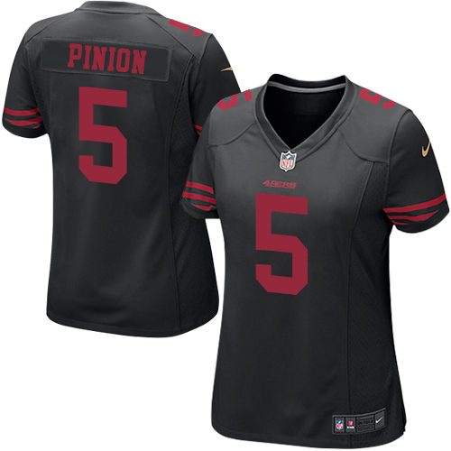 Women's Nike San Francisco 49ers #5 Bradley Pinion Game Black NFL Jersey