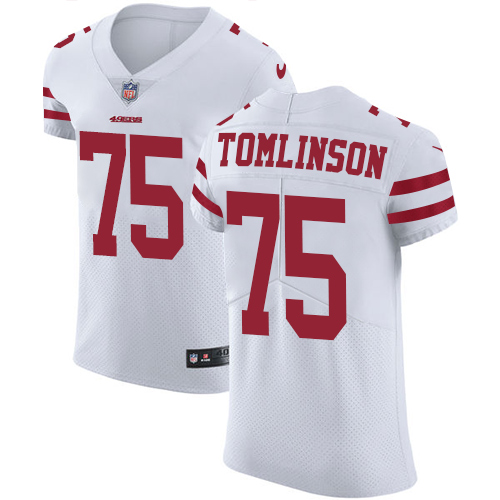 Men's Nike San Francisco 49ers #75 Laken Tomlinson White Vapor Untouchable Elite Player NFL Jersey