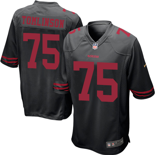 Men's Nike San Francisco 49ers #75 Laken Tomlinson Game Black NFL Jersey