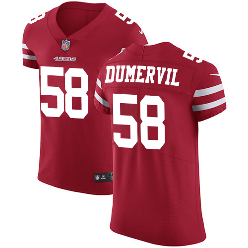 Men's Nike San Francisco 49ers #58 Elvis Dumervil Red Team Color Vapor Untouchable Elite Player NFL Jersey