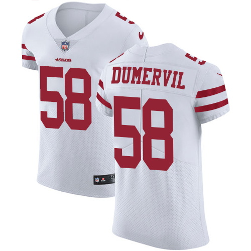 Men's Nike San Francisco 49ers #58 Elvis Dumervil White Vapor Untouchable Elite Player NFL Jersey