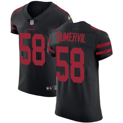 Men's Nike San Francisco 49ers #58 Elvis Dumervil Black Alternate Vapor Untouchable Elite Player NFL Jersey