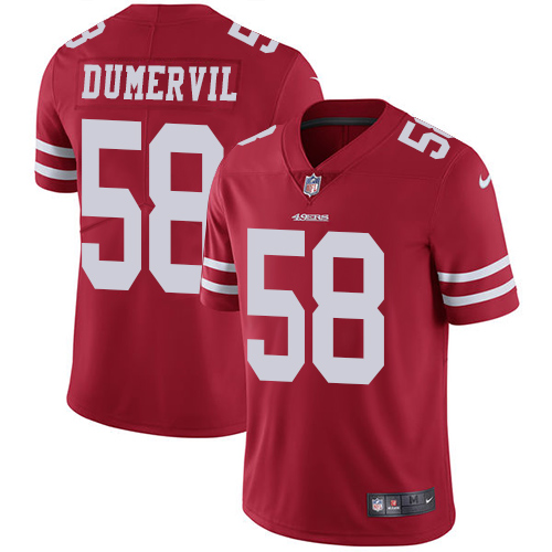 Youth Nike San Francisco 49ers #58 Elvis Dumervil Red Team Color Vapor Untouchable Elite Player NFL Jersey