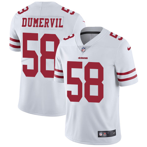 Youth Nike San Francisco 49ers #58 Elvis Dumervil White Vapor Untouchable Elite Player NFL Jersey