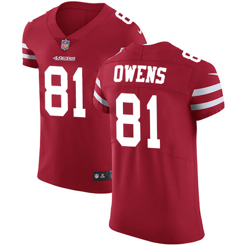 Men's Nike San Francisco 49ers #81 Terrell Owens Red Team Color Vapor Untouchable Elite Player NFL Jersey