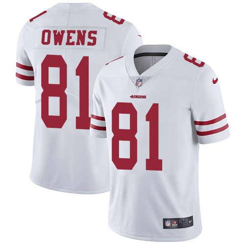 Men's Nike San Francisco 49ers #81 Terrell Owens White Vapor Untouchable Limited Player NFL Jersey