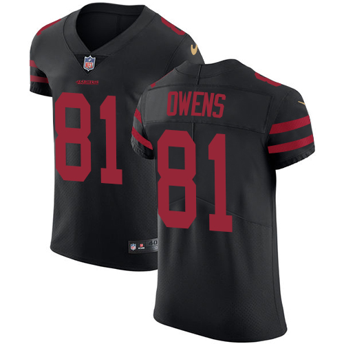 Men's Nike San Francisco 49ers #81 Terrell Owens Black Alternate Vapor Untouchable Elite Player NFL Jersey