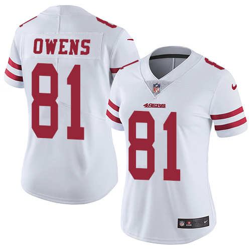 Women's Nike San Francisco 49ers #81 Terrell Owens White Vapor Untouchable Limited Player NFL Jersey