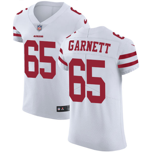 Men's Nike San Francisco 49ers #65 Joshua Garnett White Vapor Untouchable Elite Player NFL Jersey