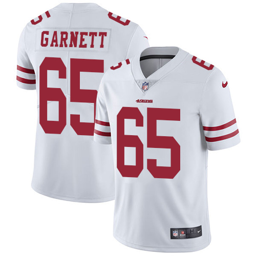 Men's Nike San Francisco 49ers #65 Joshua Garnett White Vapor Untouchable Limited Player NFL Jersey