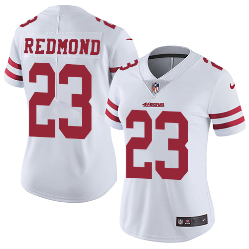 Women's Nike San Francisco 49ers #23 Will Redmond White Vapor Untouchable Elite Player NFL Jersey