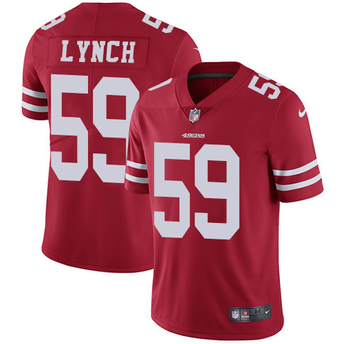 Men's Nike San Francisco 49ers #59 Aaron Lynch Red Team Color Vapor Untouchable Limited Player NFL Jersey
