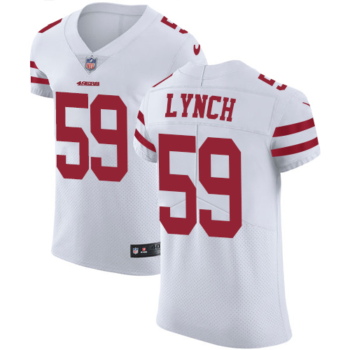Men's Nike San Francisco 49ers #59 Aaron Lynch White Vapor Untouchable Elite Player NFL Jersey