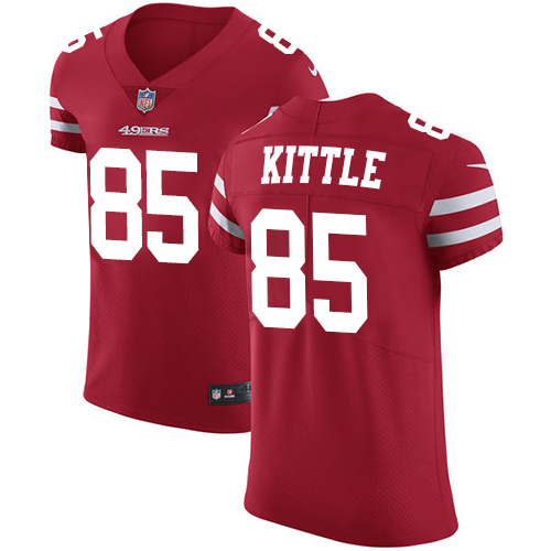 Men's Nike San Francisco 49ers #85 George Kittle Red Team Color Vapor Untouchable Elite Player NFL Jersey