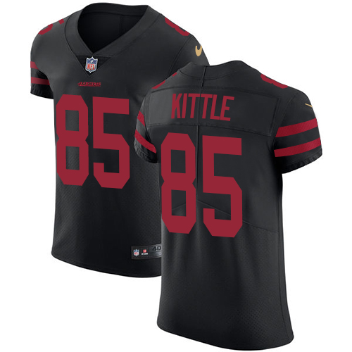 Men's Nike San Francisco 49ers #85 George Kittle Black Alternate Vapor Untouchable Elite Player NFL Jersey
