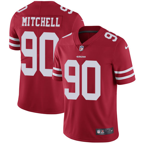 Men's Nike San Francisco 49ers #90 Earl Mitchell Red Team Color Vapor Untouchable Limited Player NFL Jersey