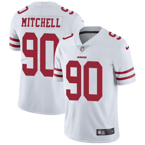 Men's Nike San Francisco 49ers #90 Earl Mitchell White Vapor Untouchable Limited Player NFL Jersey