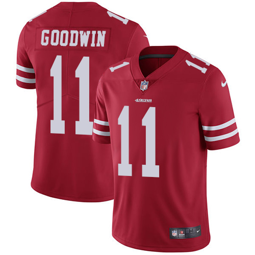 Men's Nike San Francisco 49ers #11 Marquise Goodwin Red Team Color Vapor Untouchable Limited Player NFL Jersey