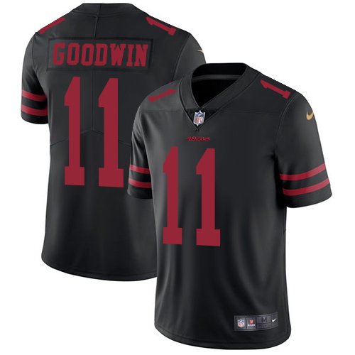 Men's Nike San Francisco 49ers #11 Marquise Goodwin Black Vapor Untouchable Limited Player NFL Jersey