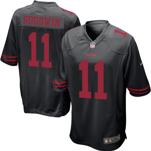 Men's Nike San Francisco 49ers #11 Marquise Goodwin Game Black NFL Jersey