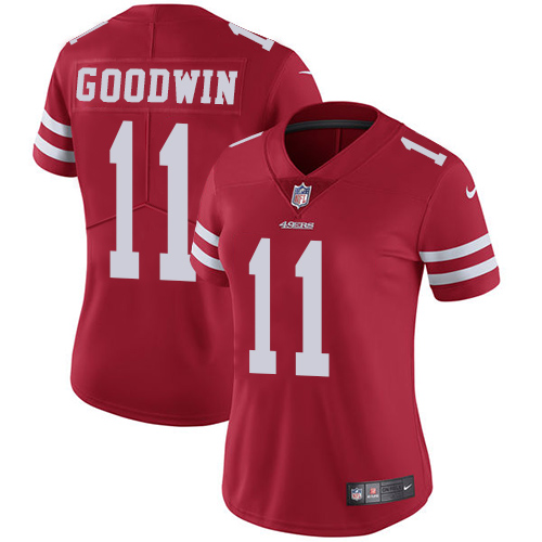 Women's Nike San Francisco 49ers #11 Marquise Goodwin Red Team Color Vapor Untouchable Elite Player NFL Jersey