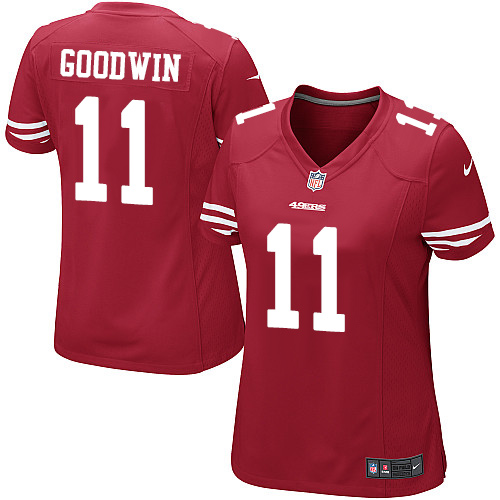 Women's Nike San Francisco 49ers #11 Marquise Goodwin Game Red Team Color NFL Jersey
