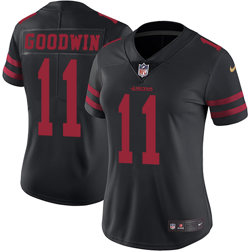 Women's Nike San Francisco 49ers #11 Marquise Goodwin Black Vapor Untouchable Limited Player NFL Jersey