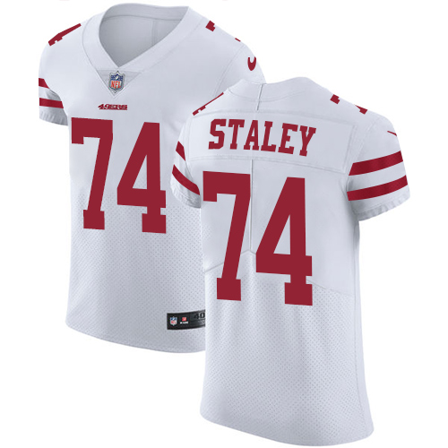 Men's Nike San Francisco 49ers #74 Joe Staley White Vapor Untouchable Elite Player NFL Jersey