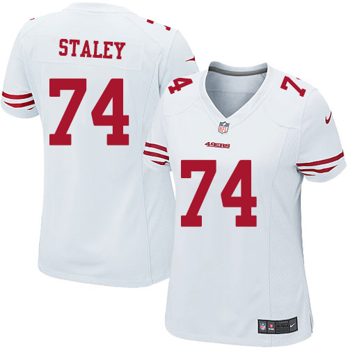 Women's Nike San Francisco 49ers #74 Joe Staley Game White NFL Jersey