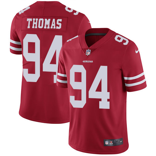 Men's Nike San Francisco 49ers #94 Solomon Thomas Red Team Color Vapor Untouchable Limited Player NFL Jersey