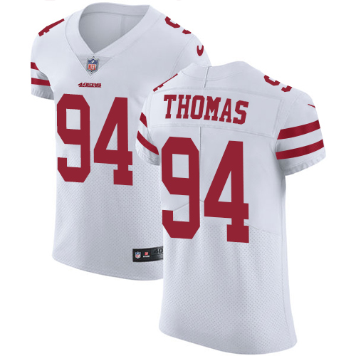 Men's Nike San Francisco 49ers #94 Solomon Thomas White Vapor Untouchable Elite Player NFL Jersey