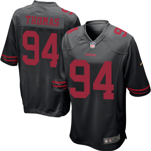 Men's Nike San Francisco 49ers #94 Solomon Thomas Game Black NFL Jersey