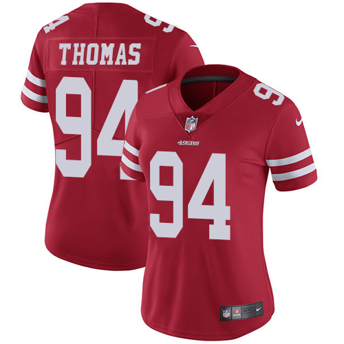 Women's Nike San Francisco 49ers #94 Solomon Thomas Red Team Color Vapor Untouchable Limited Player NFL Jersey