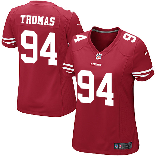 Women's Nike San Francisco 49ers #94 Solomon Thomas Game Red Team Color NFL Jersey
