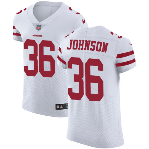 Men's Nike San Francisco 49ers #36 Dontae Johnson White Vapor Untouchable Elite Player NFL Jersey