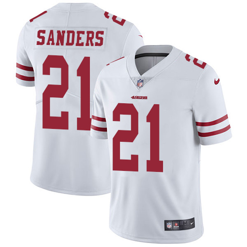 Men's Nike San Francisco 49ers #21 Deion Sanders White Vapor Untouchable Limited Player NFL Jersey