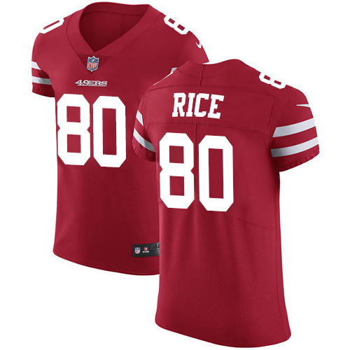 Men's Nike San Francisco 49ers #80 Jerry Rice Red Team Color Vapor Untouchable Elite Player NFL Jersey