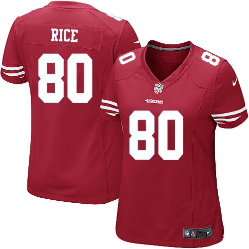 Women's Nike San Francisco 49ers #80 Jerry Rice Game Red Team Color NFL Jersey